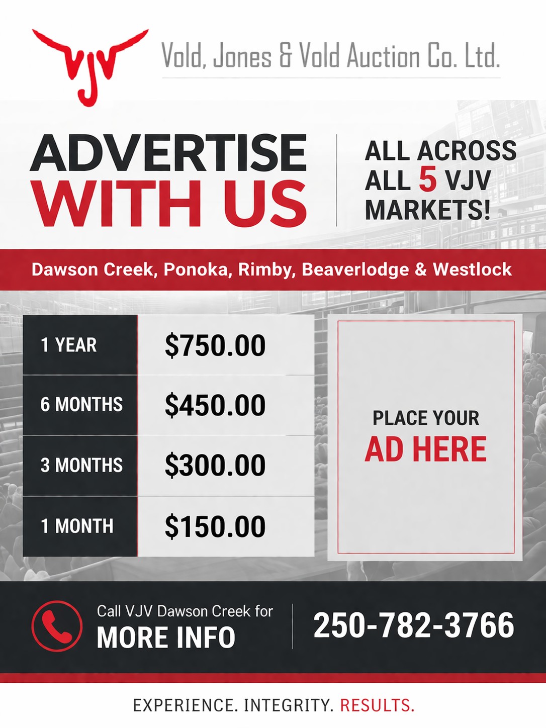 Advertise with VJV Auction Co.
